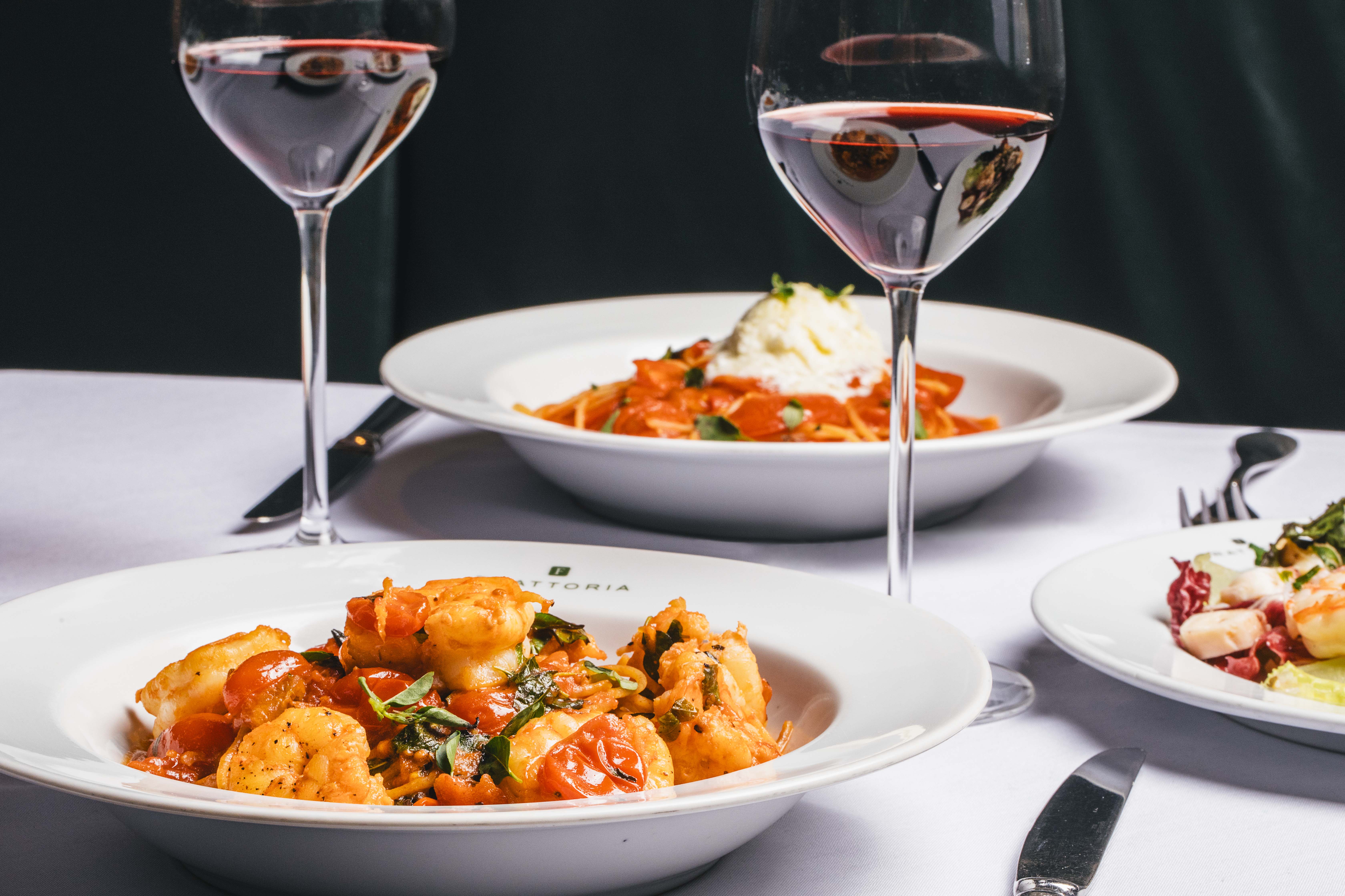 Spaghetti Integrali con Gamberetti e Pomodorini al Vino Bianco