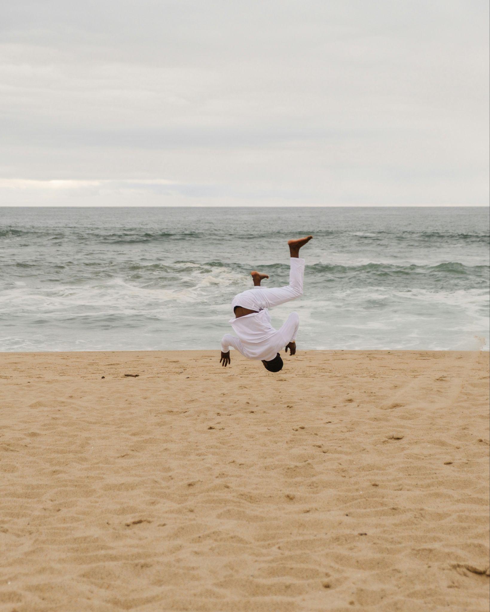 Capoeira lesson on the beach in Bahia